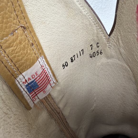Olathe Western Cowboy Boots Men’s Size 7 C Tan Leather 4056 main image 11